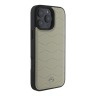 Mercedes для iPhone 16 Pro Max чехол Leather Waves Metal logo Hard Beige