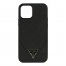 Чехол Guess Saffiano Triangle Metal logo Hard для iPhone 12 Pro Max, черный