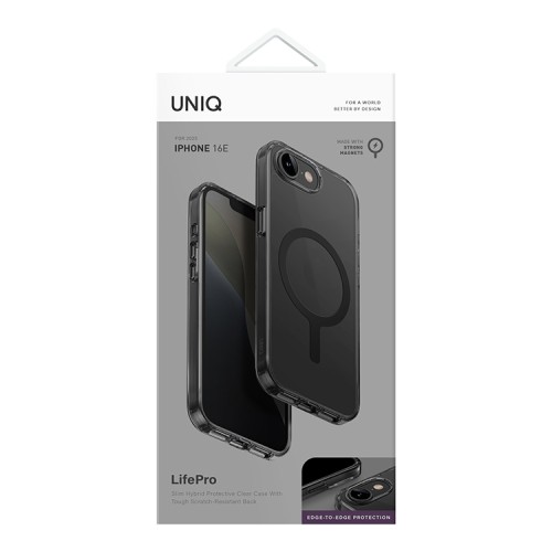 Uniq для iPhone 16e чехол Lifepro Xtreme Smoke (MagSafe)