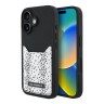 Karl Lagerfeld для iPhone 16 чехол Cardslot PU-кожа зернистая Leopard pocket Black