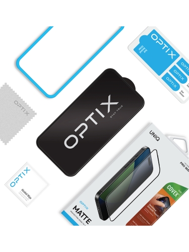 Uniq стекло для iPhone 17 Pro Max OPTIX Matte Anti-Dust filter Black (+installer)