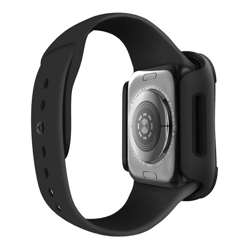 Uniq чехол Torres 9H glass Anti-microbial для Apple Watch 44 мм, черный