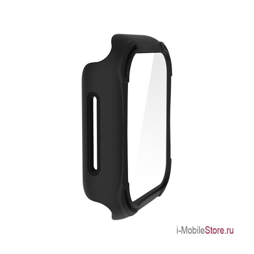 Uniq чехол Torres 9H glass Anti-microbial для Apple Watch 44 мм, черный