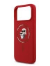 Karl Lagerfeld для iPhone 17 Pro чехол Liquid Silicone NFT Karl & Choupette Hard Red (MagSafe)