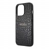 Чехол Guess PU Croco with metal logo Hard для iPhone 13 Pro, черный