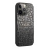 Чехол Guess PU Croco with metal logo Hard для iPhone 13 Pro, черный