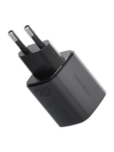Energea сетевое зарядное AmpCharge Mini GaN45, USB-C PD45 + USB-A QC3.0 total 45W Gunmetal