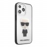 Чехол Karl Lagerfeld Ikonik Karl Hard Transparent для iPhone 13 Pro, черная рамка