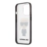 Чехол Karl Lagerfeld Ikonik Karl Hard Transparent для iPhone 13 Pro, черная рамка