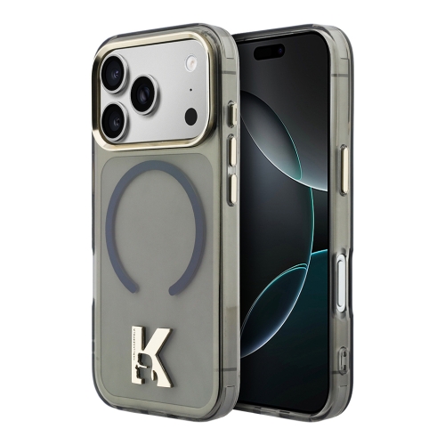 Karl Lagerfeld для iPhone 17 Pro чехол IML K HEAD Metal logo & Camera прозрачный/черный (MagSafe)