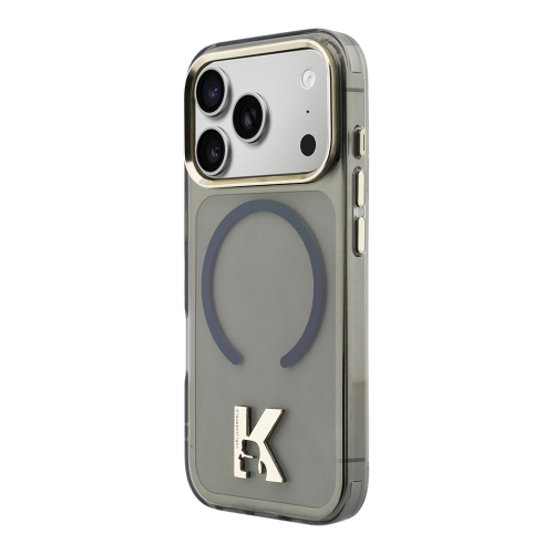 Karl Lagerfeld для iPhone 17 Pro чехол IML K HEAD Metal logo & Camera прозрачный/черный (MagSafe)