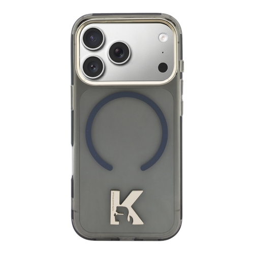 Karl Lagerfeld для iPhone 17 Pro чехол IML K HEAD Metal logo & Camera прозрачный/черный (MagSafe)