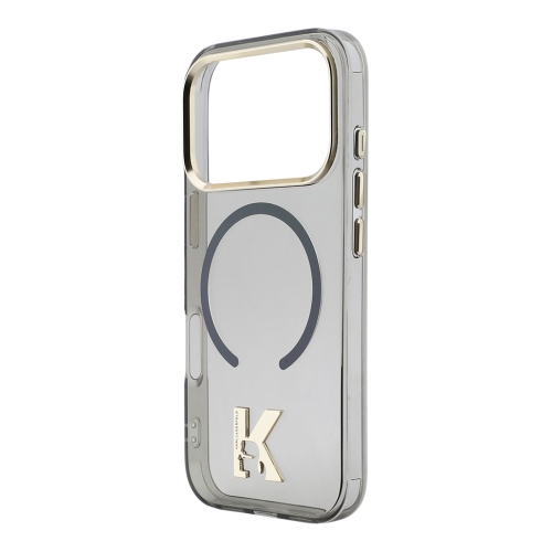 Karl Lagerfeld для iPhone 17 Pro чехол IML K HEAD Metal logo & Camera прозрачный/черный (MagSafe)