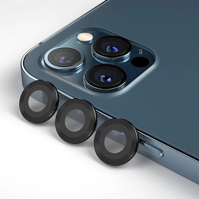 Защитное стекло BLUEO Camera Armor Lens для камеры iPhone 12 Pro Max, Black (3 шт)