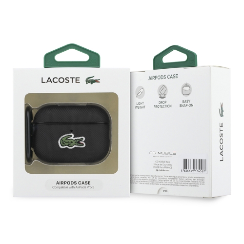 Lacoste для AirPods Pro 3 чехол PVC Iconic Woven logo Black