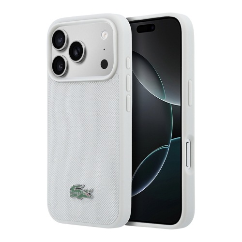 Lacoste для iPhone 17 Pro чехол PVC Lacquer Metal logo Hard Light Grey (MagSafe)