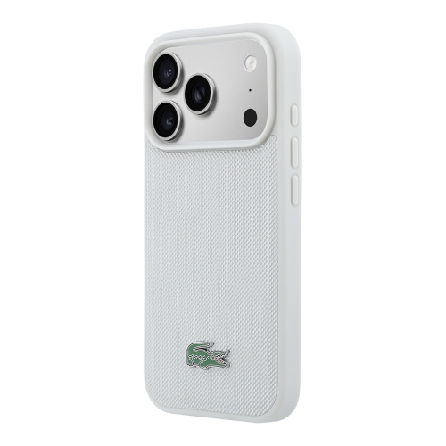 Lacoste для iPhone 17 Pro чехол PVC Lacquer Metal logo Hard Light Grey (MagSafe)