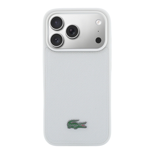 Lacoste для iPhone 17 Pro чехол PVC Lacquer Metal logo Hard Light Grey (MagSafe)