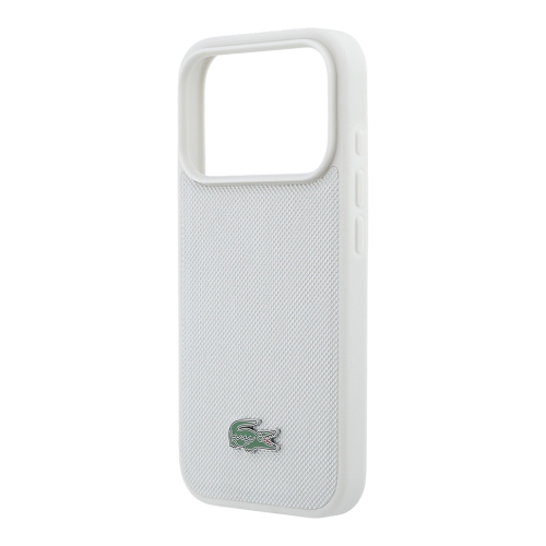 Lacoste для iPhone 17 Pro чехол PVC Lacquer Metal logo Hard Light Grey (MagSafe)