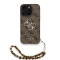 Guess для iPhone 16 Pro Max чехол PU 4G Big metal logo Hard + Pearl Hand Strap Brown