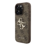 Guess для iPhone 16 Pro Max чехол PU 4G Big metal logo Hard + Pearl Hand Strap Brown