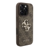Guess для iPhone 16 Pro Max чехол PU 4G Big metal logo Hard + Pearl Hand Strap Brown