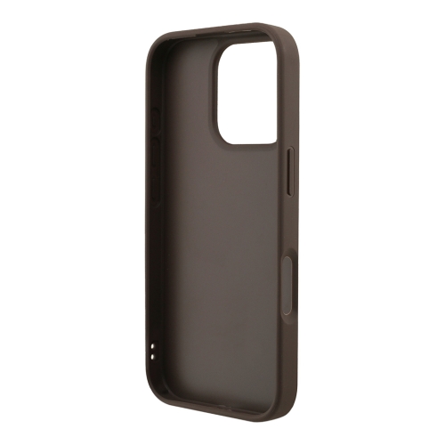 Guess для iPhone 16 Pro Max чехол PU 4G Big metal logo Hard + Pearl Hand Strap Brown