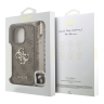 Guess для iPhone 16 Pro Max чехол PU 4G Big metal logo Hard + Pearl Hand Strap Brown