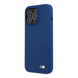 Чехол BMW M-Collection Liquid Silicone для iPhone 13 Pro, синий (Magsafe)