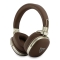 Guess наушники беспроводные накладные Bluetooth HP ENC Flat Grained PU Triangle Metal Logo Brown