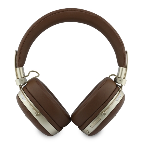 Guess наушники беспроводные накладные Bluetooth HP ENC Flat Grained PU Triangle Metal Logo Brown