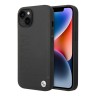 Кожаный чехол BMW Signature Logo imprint Hard для iPhone 14 Plus, черный (MagSafe)