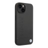 Кожаный чехол BMW Signature Logo imprint Hard для iPhone 14 Plus, черный (MagSafe)