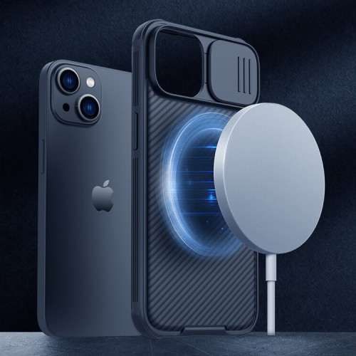 Чехол Nillkin CamShield Pro Magnetic для iPhone 14 Plus, синий (magsafe)