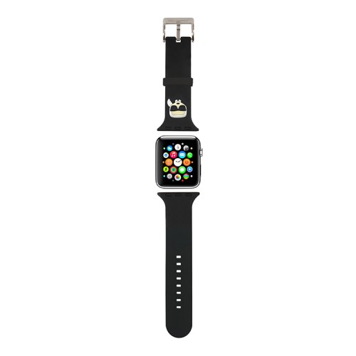 Ремешок Lagerfeld Silicone Karl head для Apple Watch 42-41-40 mm, черный