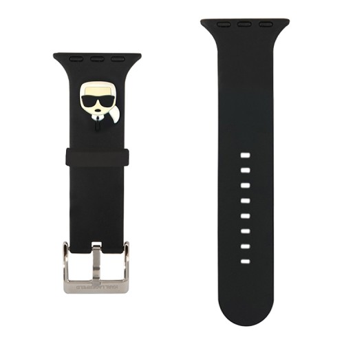 Ремешок Lagerfeld Silicone Karl head для Apple Watch 42-41-40 mm, черный