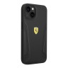 Кожаный чехол Ferrari Leather Stamped sides Hard для iPhone 14 Plus, черный (Magsafe)