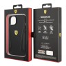 Кожаный чехол Ferrari Leather Stamped sides Hard для iPhone 14 Plus, черный (Magsafe)