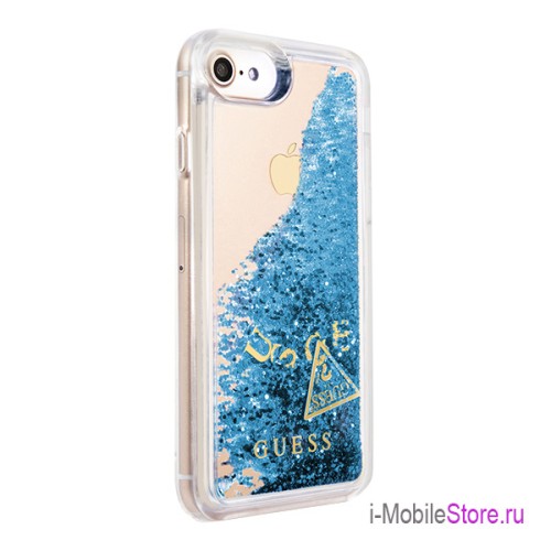 Чехол Guess Glitter для iPhone 7/8/SE 2020, синий