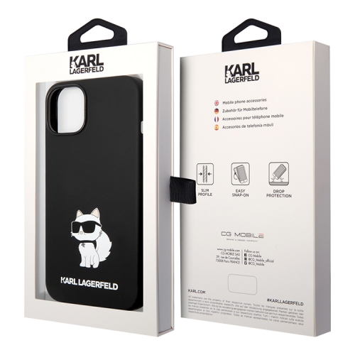 Чехол Lagerfeld Liquid silicone NFT Choupette Hard для iPhone 14 Plus, черный