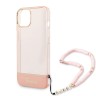 Чехол Guess Translucent Electoplated camera Hard +hand Strap для iPhone 14, розовый