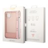 Чехол Guess Translucent Electoplated camera Hard +hand Strap для iPhone 14, розовый