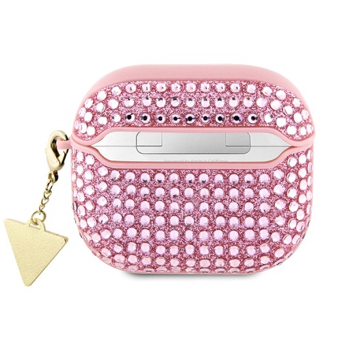 Чехол Guess Diamond Rhinestone with Triangle charm для Airpods 3 (2021), розовый