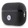 BMW для Airpods Pro 2 чехол Signature leather with metal logo Black
