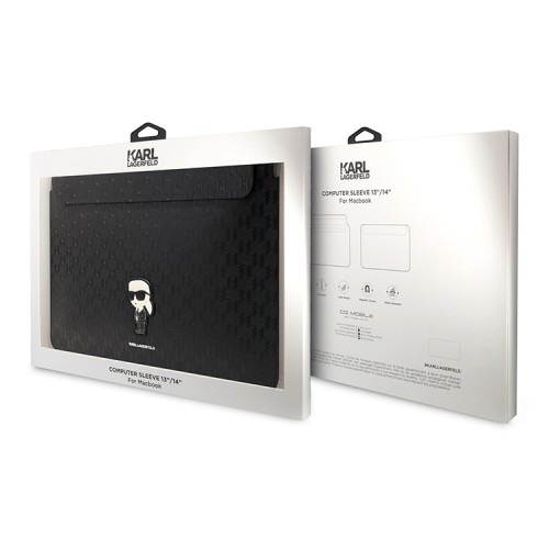 Karl Lagerfeld для ноутбуков 13"/14" чехол Saffiano Sleeve Monogram NFT Karl Ikonik Black