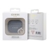 Guess для Airpods 3 чехол PU leather 4G with metal logo and Diamond charm Black