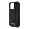 Guess для iPhone 15 Pro чехол Sequins Script metal logo Hard Black