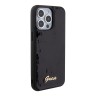 Guess для iPhone 15 Pro чехол Sequins Script metal logo Hard Black