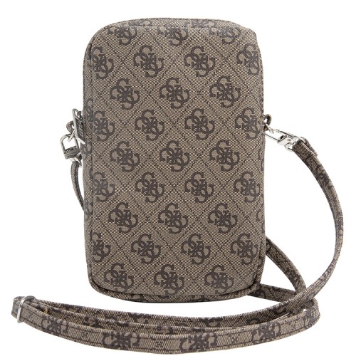 Guess для смартфонов сумка Wallet Zipper Pouch 4G with Triangle metal logo Brown