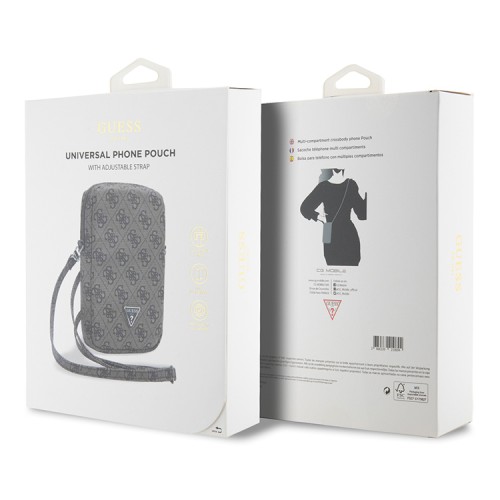 Guess для смартфонов сумка Wallet Zipper Pouch 4G with Triangle metal logo Brown